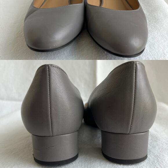 Bally Switzerland Halin.O Gray leather pumps size EU 40.5/US 10 small block heel - Picture 5 of 11